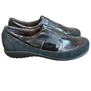 Naot Otago Shoes In Black Size 9 Neutral Preppy Minimalist Slip On Leather